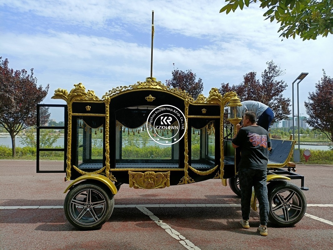 Nigerian White Funeral Coaches For Sale/horse Hearse Manufacturer/coffin Horse Drawn Carriage