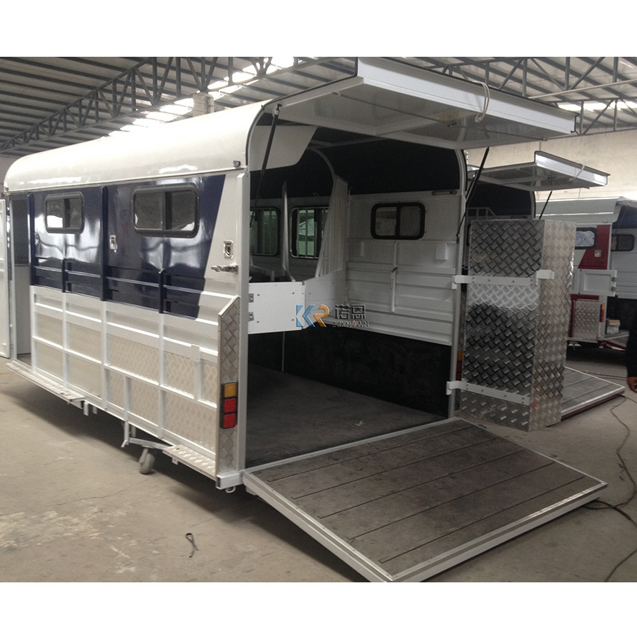 2023 Customized Angle Load Trailer 3 Horse Float with living quarters Deluxe horse truck for Australia