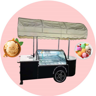 2024 Commercial Electric Beach Ice Cream Vending Food Cart For Sale Mobile Food Popsicle Ice Cream Cart