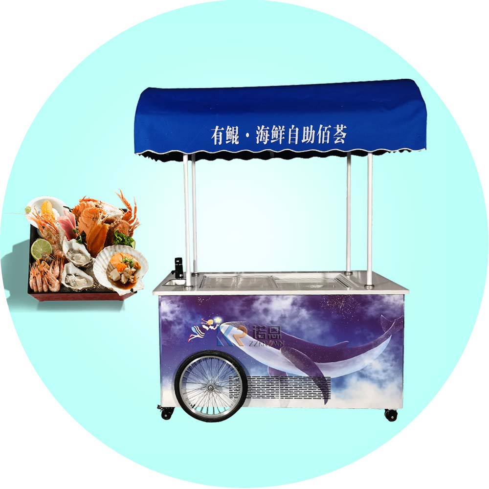 2024 Cooling Conveyor Snack Gelato Cart Mini Ice Cream Stand For Sale