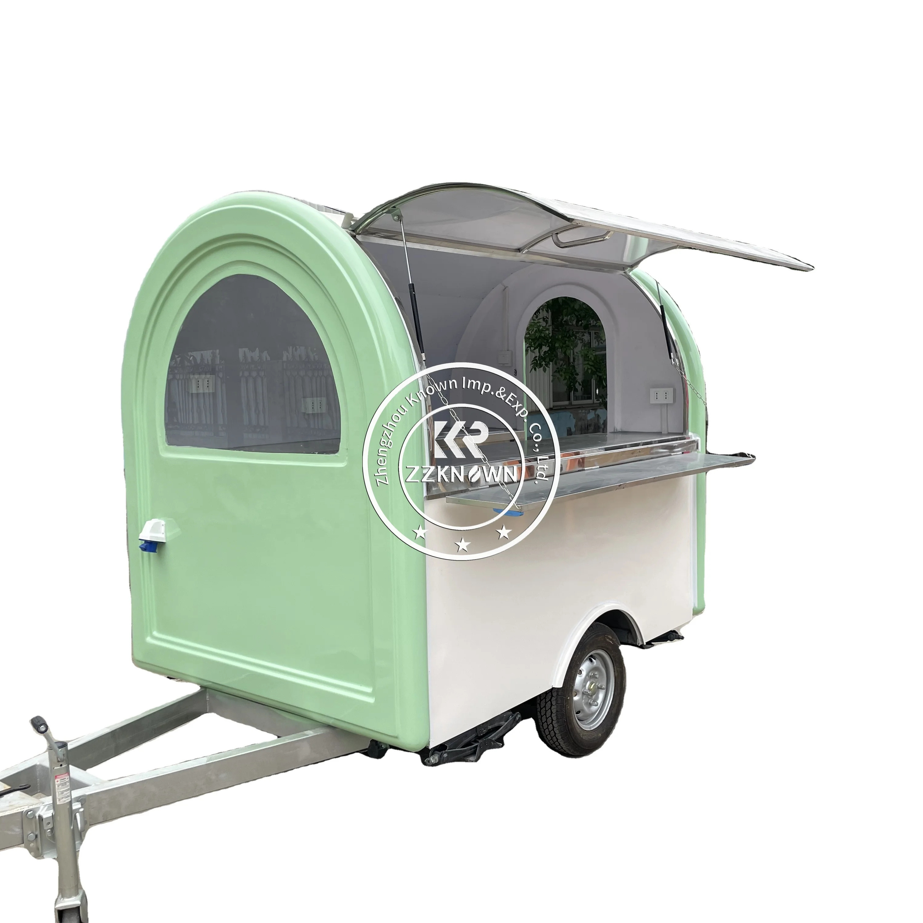 Beautiful Style Food Trailers BBQ Hot Dogs Fast Food Trucks Dessert Display Cart For Sale