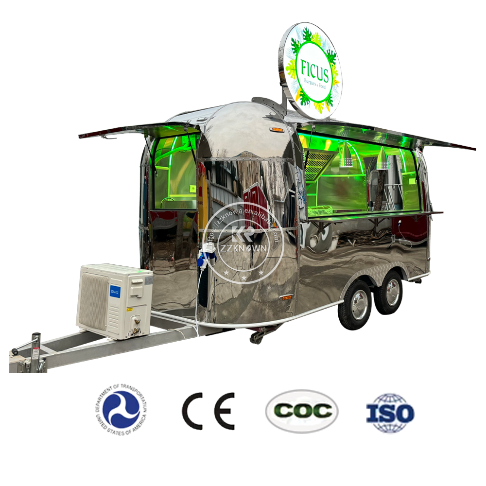 High Quality Mobile Food Truck Pizza Coffee Bbq Burger Ice Cream Cart Airstream Food Trailer For Sale