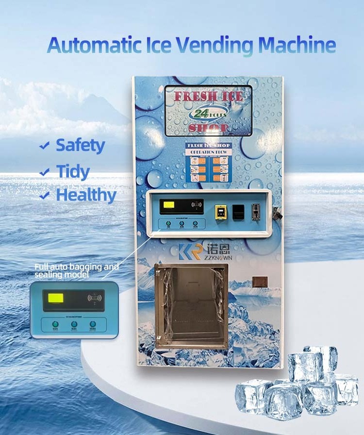 2024 Online Support Ice Vending Machine Coin IC Card Operated Ice Cube Vending Machine with Muti System