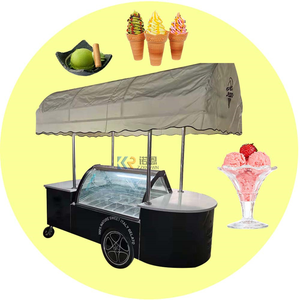 2024 Commercial Electric Beach Ice Cream Vending Food Cart For Sale Mobile Food Popsicle Ice Cream Cart