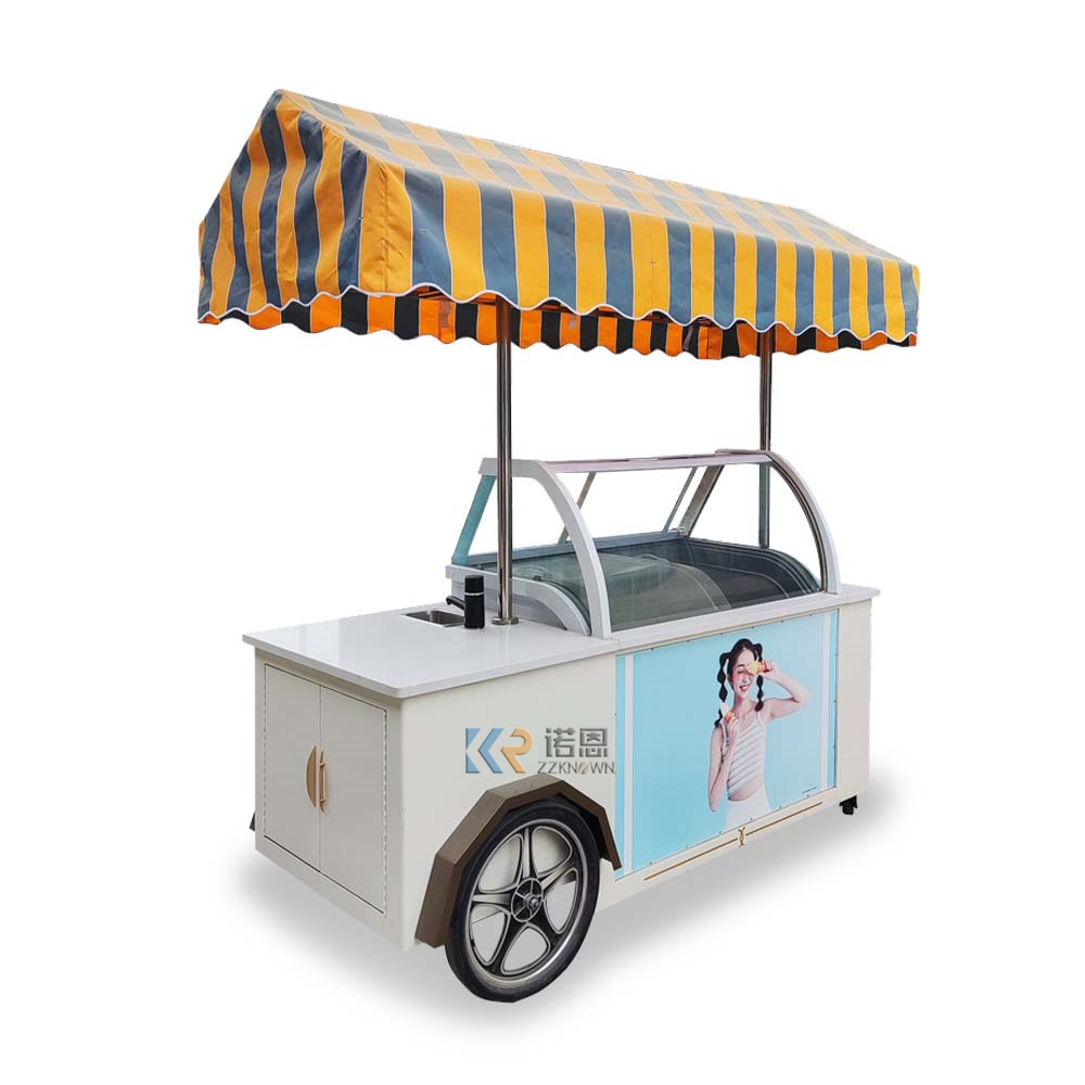 Coffee Tricycle 3 Wheel Ice Cream Food Cart With CE Certification Mobile Pancake Food Vending Van