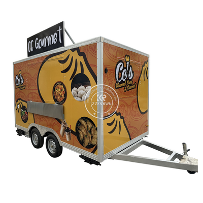 Custom Logo Mobile Food Truck Hot Dog Cart Food Kiosk Used In Outdoor Street Bbq Food Trailer Sale For USA