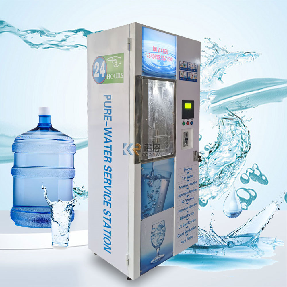 Commercial Alkaline Water Vending Machine Coin Bill Credit card Operated Purified RO Water Vending Machine