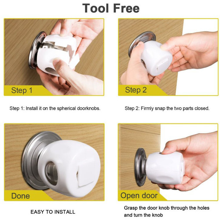 Baby Safety Proofing Child Door Stopper Handle Safety Protection Door Knob Handle Lock