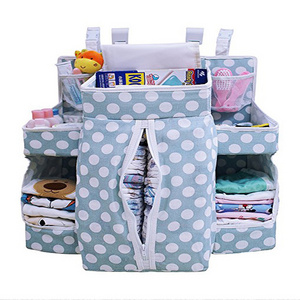 Baby Large Nursery Essential Storage Hanging Crib Diaper Organizer For Crib