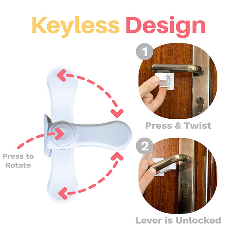 Wholesale Strong Adhesive Child Safety Door Handle Locker Stop Opening Child Proof Door Lever Lock