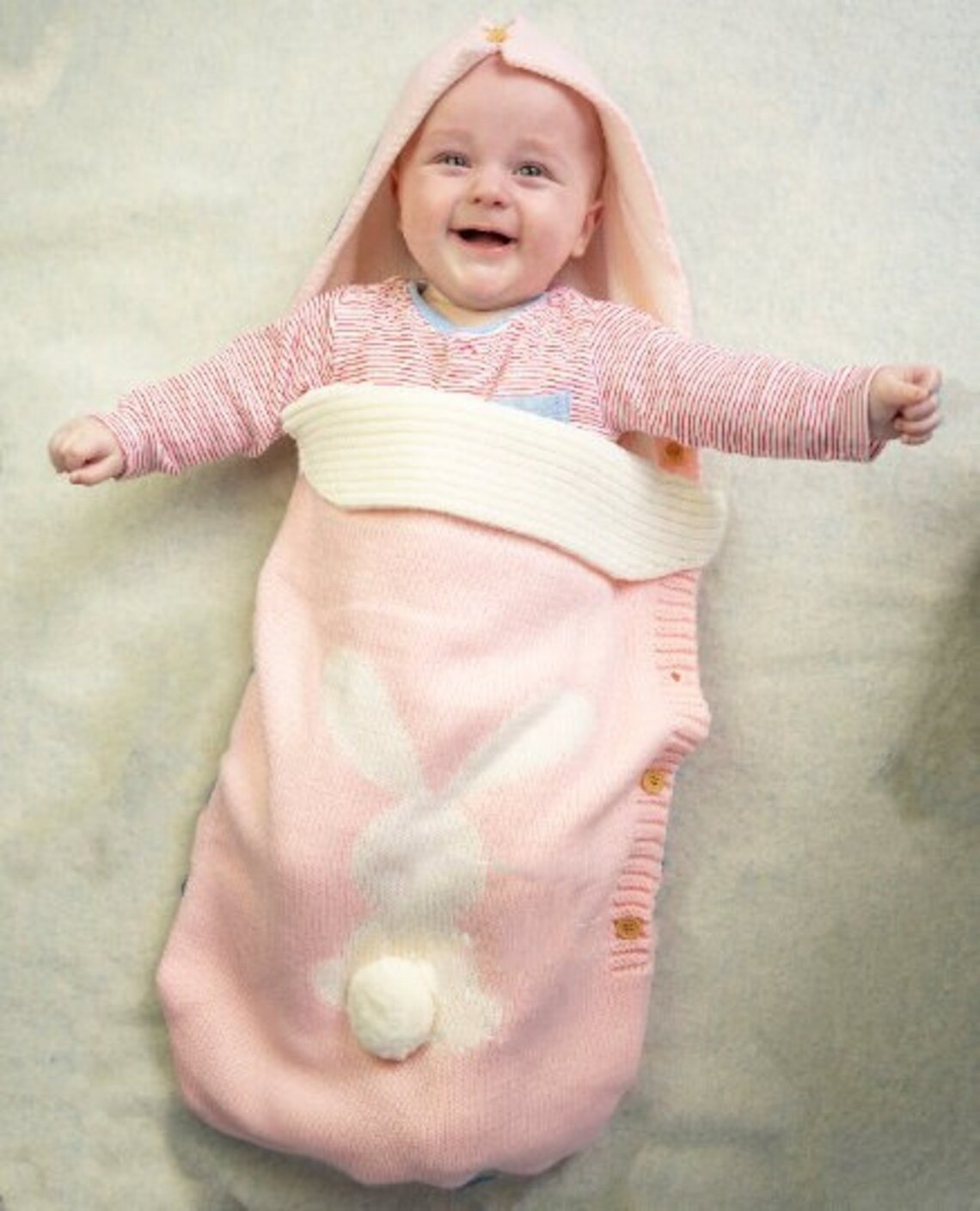 Baby Knitted Rabbit Sleeping Bag Outdoor Stroller Wool Newborn Baby Sleep Sack