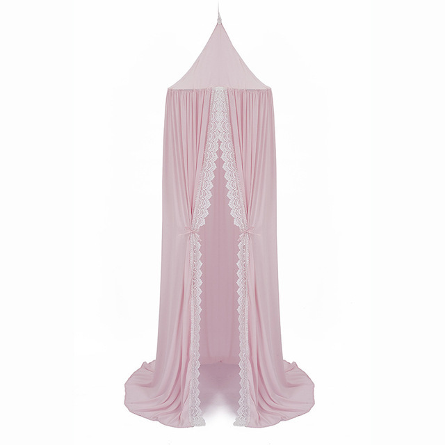 Insect- Proof and Mosquito-Proof Curtains White Pink Baby Chiffon With Lace Trim Bed Canopy Mosquito Net For Kids Bed