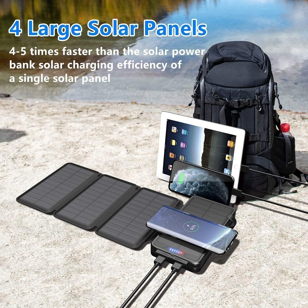 Hot Selling 38800mAh Solar Charger Hiluckey Wireless Solar Power Bank