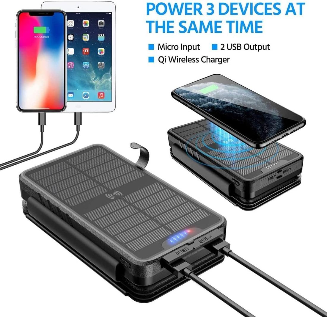 Hot Selling 38800mAh Solar Charger Hiluckey Wireless Solar Power Bank