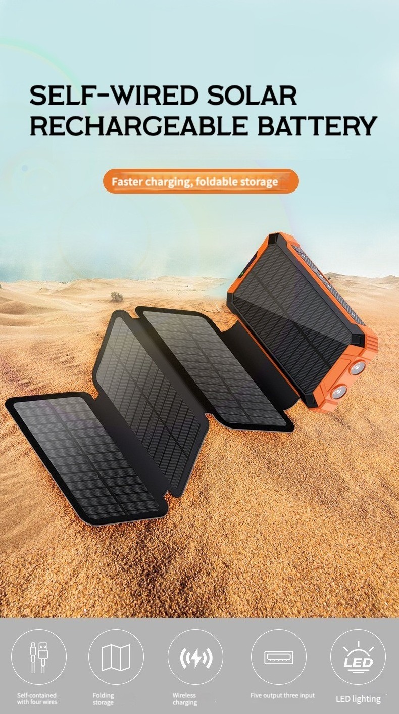 Factory Outlet 36000mAh Portable Solar Phone Battery Solar Charger Power Bank Fast Charging