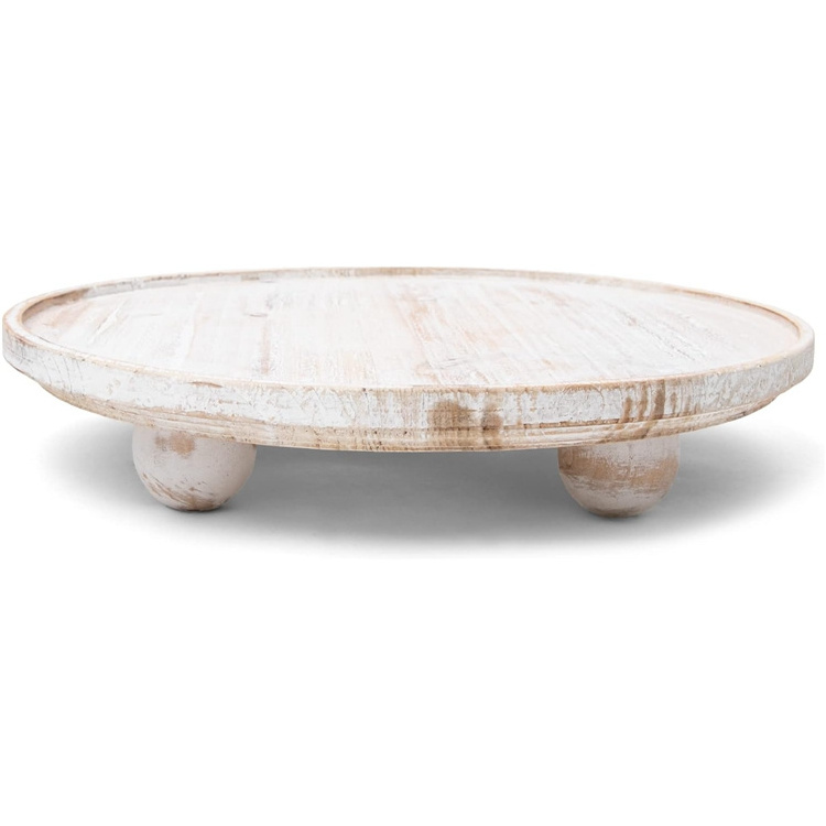 Decorative Round Coffee Table Decor tray wooden tray with legs Farmhouse Serving Tray