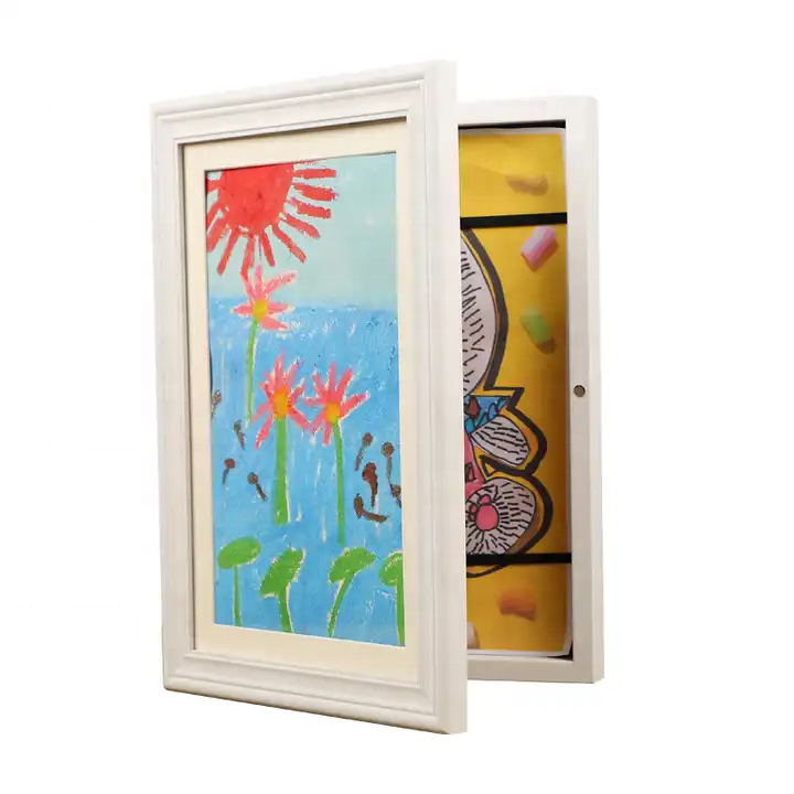 OEM ODM art frame kids Classic kids art display frame 50 Picture Storage kids art frame front opening