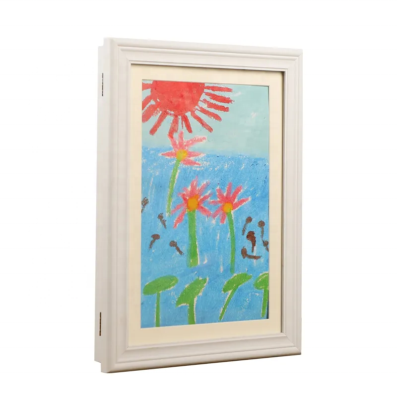 OEM ODM art frame kids Classic kids art display frame 50 Picture Storage kids art frame front opening