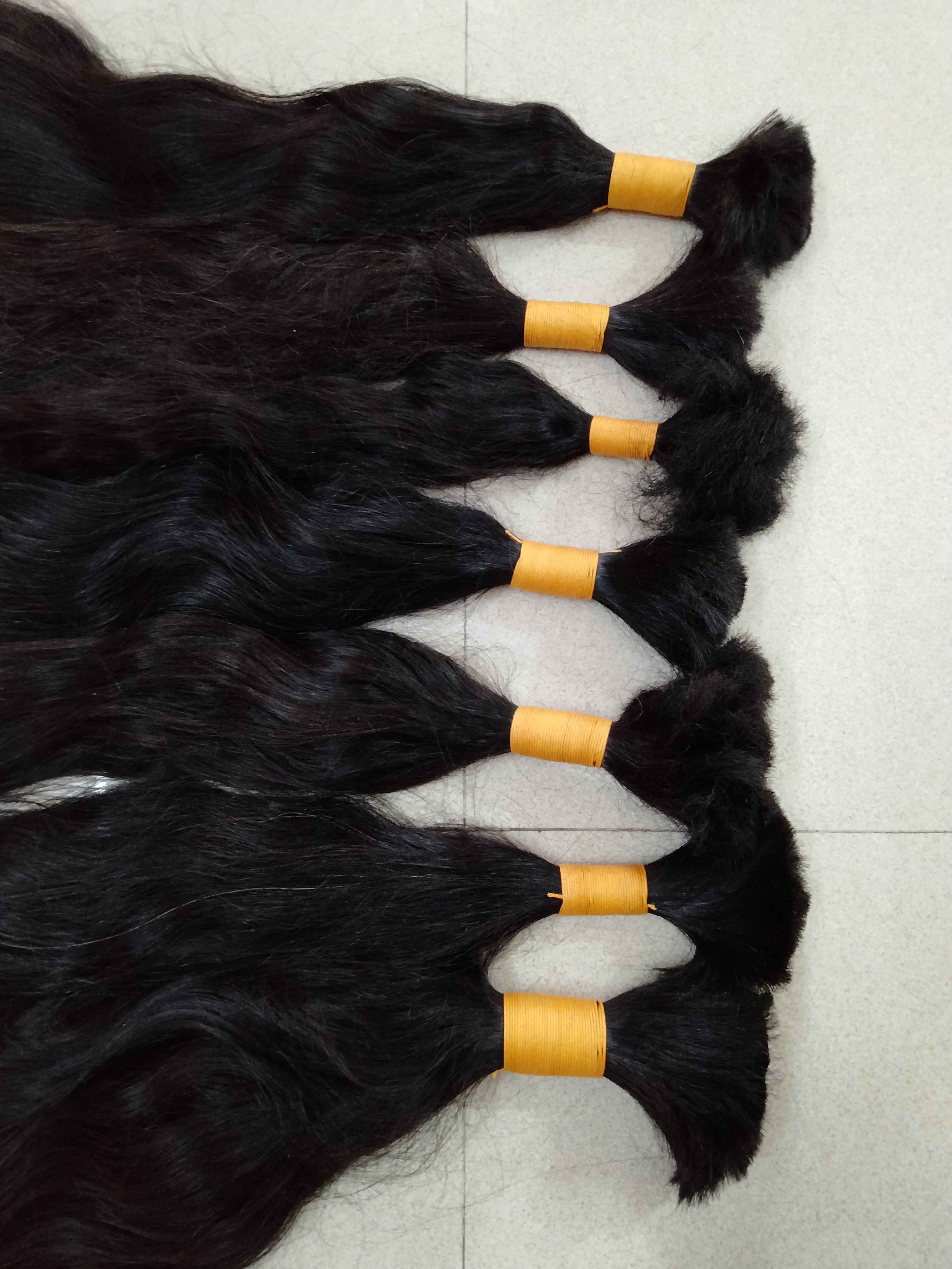 Natural raw Indian Hair From Temples Unprocessed virgin hair distributor from India Bulk 100% humanhair Cuticle aligned Hair