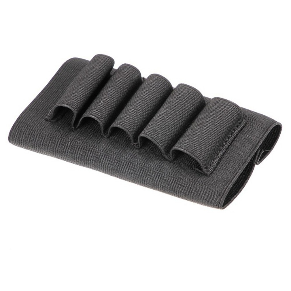 Elastic Fabric Butt 5  mag Pouches Stock Shell Holder mounts accessories  bags holsters Tactical  molle Nylon