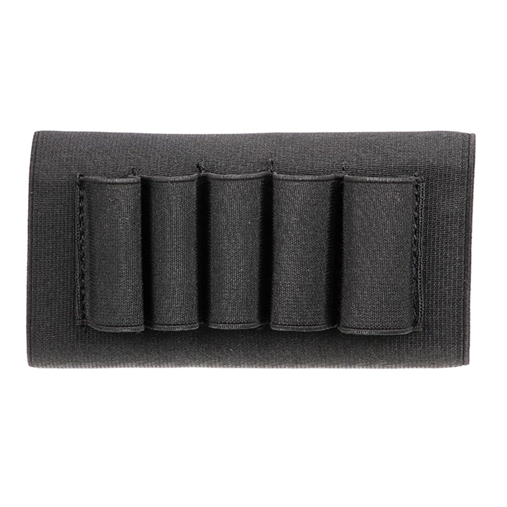 Elastic Fabric Butt 5  mag Pouches Stock Shell Holder mounts accessories  bags holsters Tactical  molle Nylon