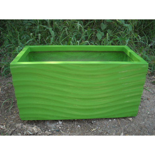 Wholesale Attractive indoor outdoor Rectangular resin FRP Wave Planter office home decor garden hotel sculpture solar light