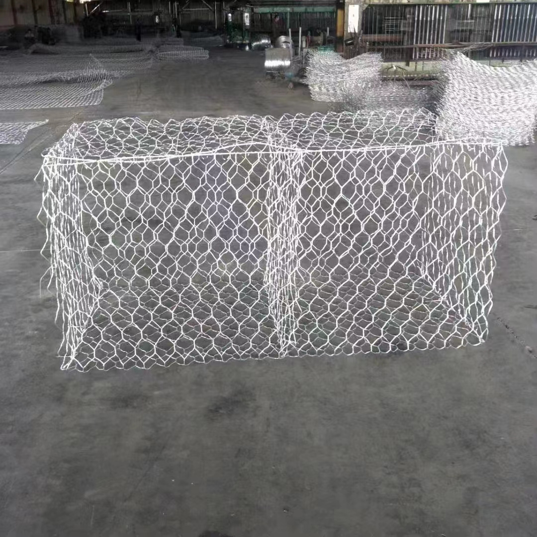 galvanized hexagonal wire mesh netting pvc coated gabion stone filled gabion basket in Philippines