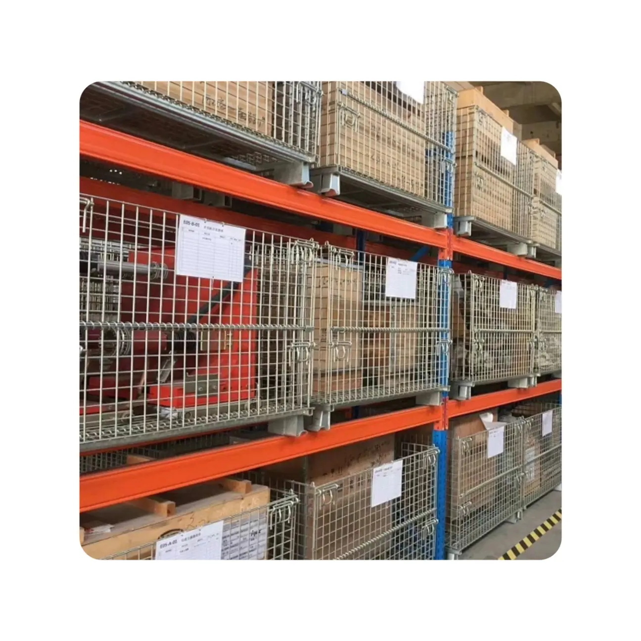 China Factory Industrial Mesh Container Wire Basket Stillage Cage Warehouse Storage And Logistics Container