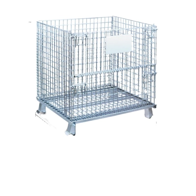 Foldable storage equipment pallet cage wire container with wheels in Korea