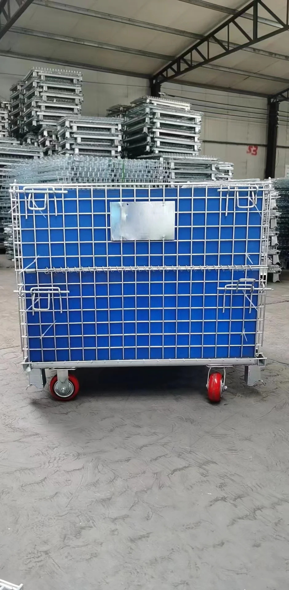 Wholesale Warehouse Logistic Transport Metal Storage Wire Mesh Pallet Cage Wire Mesh Container Rolling Metal Heavy Duty Cargo