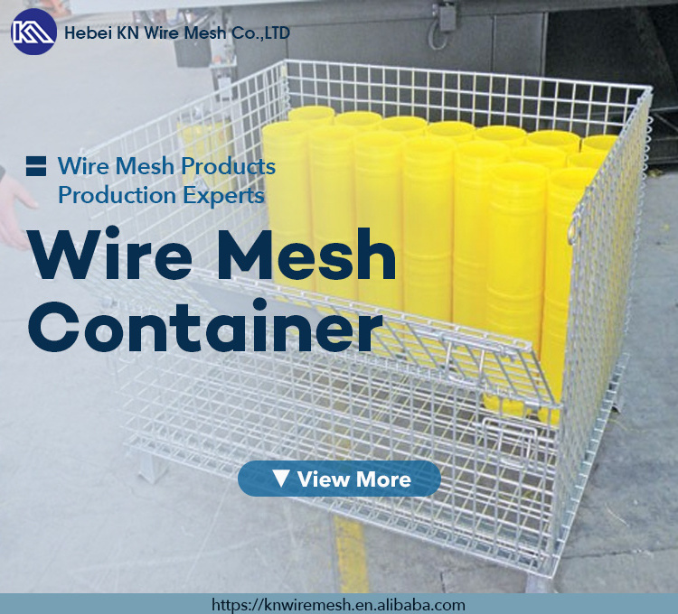 Wholesale Warehouse Logistic Transport Metal Storage Wire Mesh Pallet Cage Wire Mesh Container Rolling Metal Heavy Duty Cargo