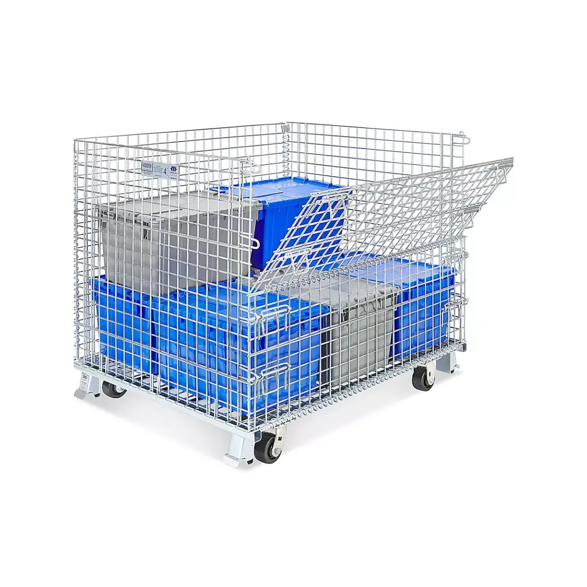 Wholesale Warehouse Logistic Transport Metal Storage Wire Mesh Pallet Cage Wire Mesh Container Rolling Metal Heavy Duty Cargo