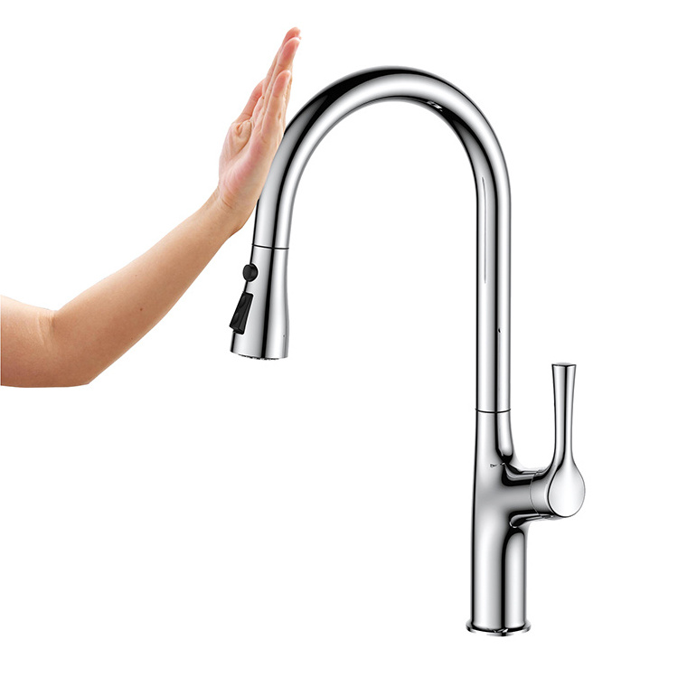 Specialized Manufacturer Hot Cold Mixer Pull Down Automatic Hot Water Sensor Tap Smart Touch Kitchen Faucet