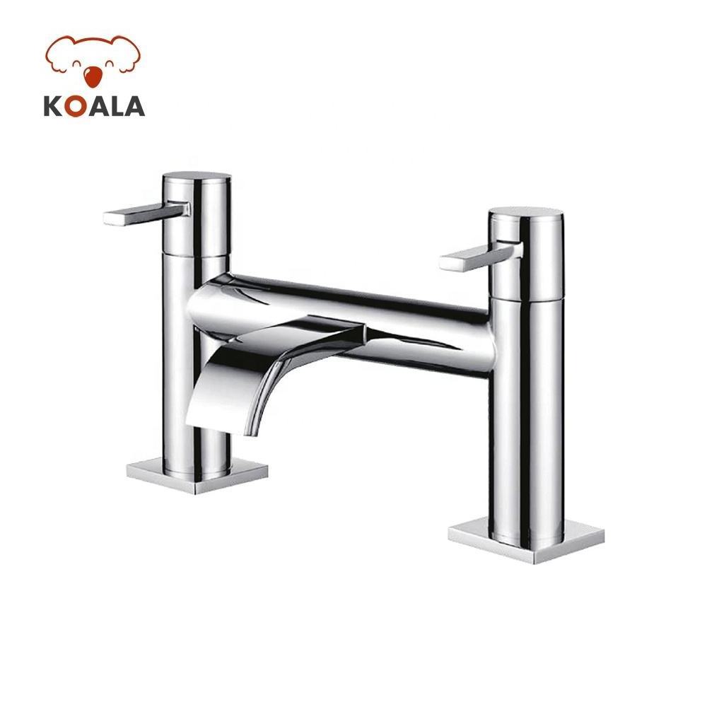 Royal Bathroom Bath Bathtub Chrome Brass Double Handle 2 Hole Sink Basin Cupc Bridge Faucet