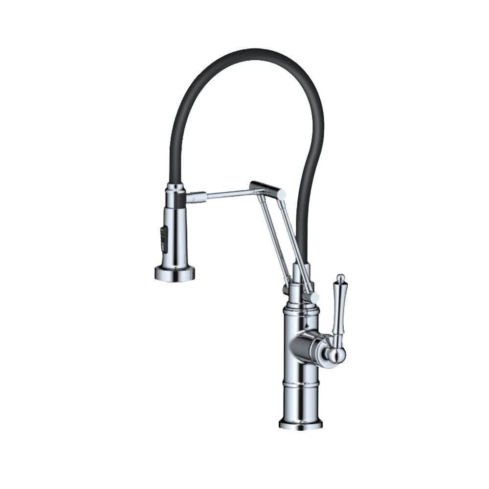 Factory Wholesale Flexible Hose Spout Luxury Bamboo High Quality Upc 61-9 Nsf Pull Down Kitchen Faucet