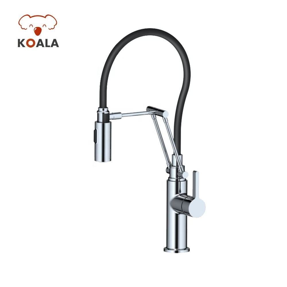 Factory Wholesale Flexible Hose Spout Luxury Bamboo High Quality Upc 61-9 Nsf Pull Down Kitchen Faucet