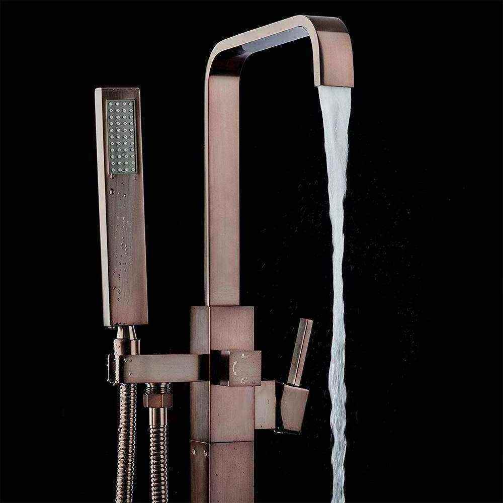 UPC Freestanding Brass Body Bathtub Shower Water Faucet with Handheld Sprayer