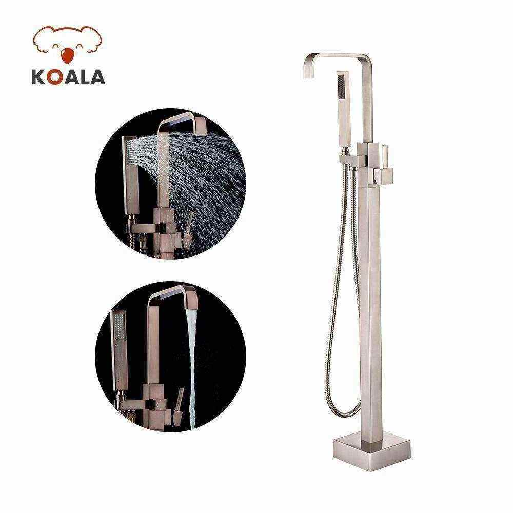 UPC Freestanding Brass Body Bathtub Shower Water Faucet with Handheld Sprayer