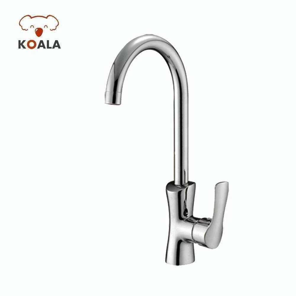 Classic Gooseneck Single Hole Solid Copper Ceramic Valve Deck Mounted Sink UPC Kitchen Faucet