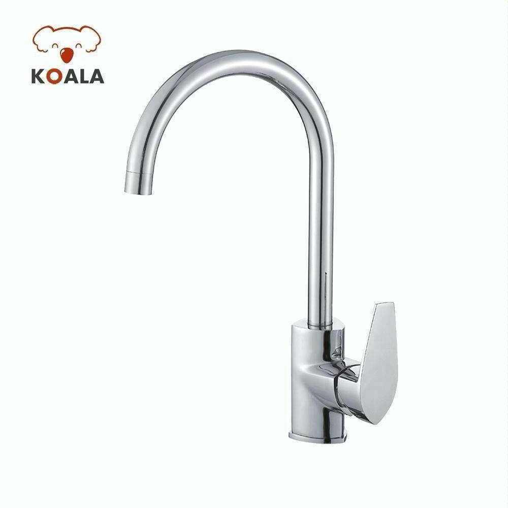 Classic Gooseneck Single Hole Solid Copper Ceramic Valve Deck Mounted Sink UPC Kitchen Faucet