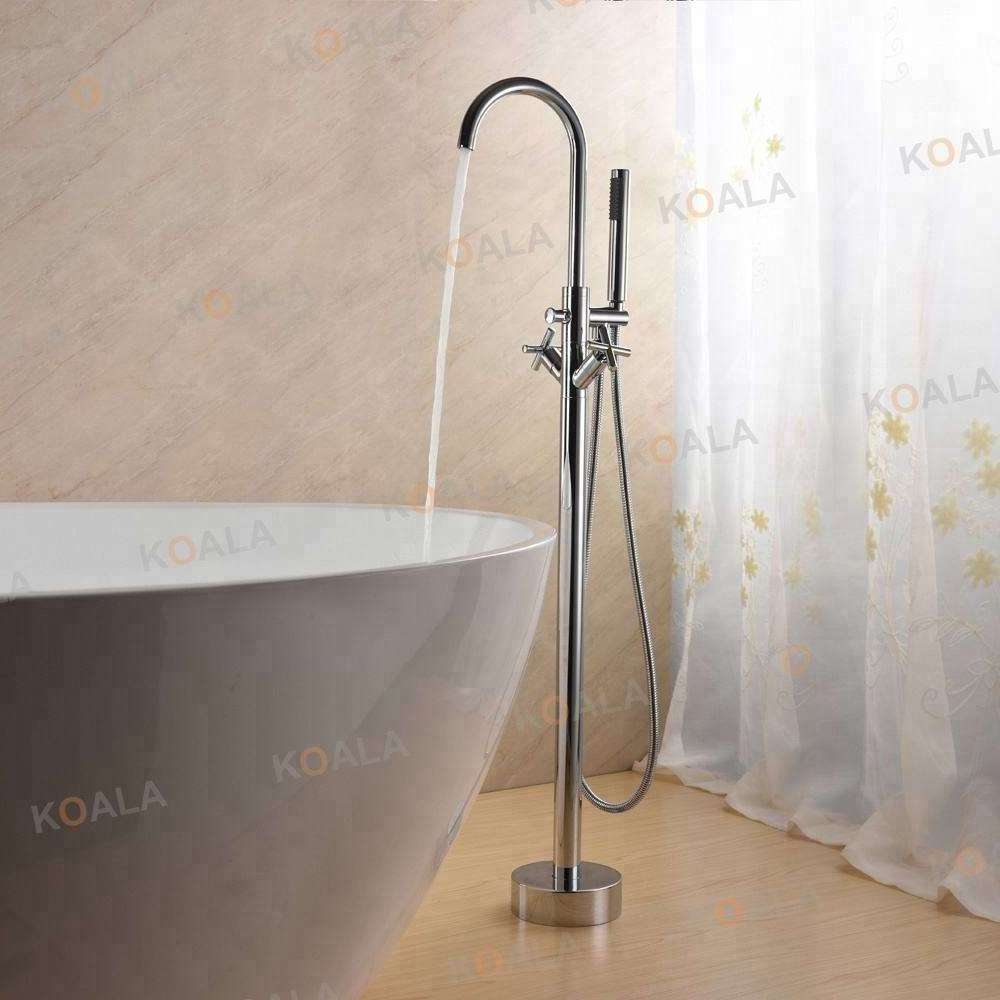 High Quality New Chrome Brass Goose Neck Upc Antique Bathtub Faucet with Hand Held Shower Set