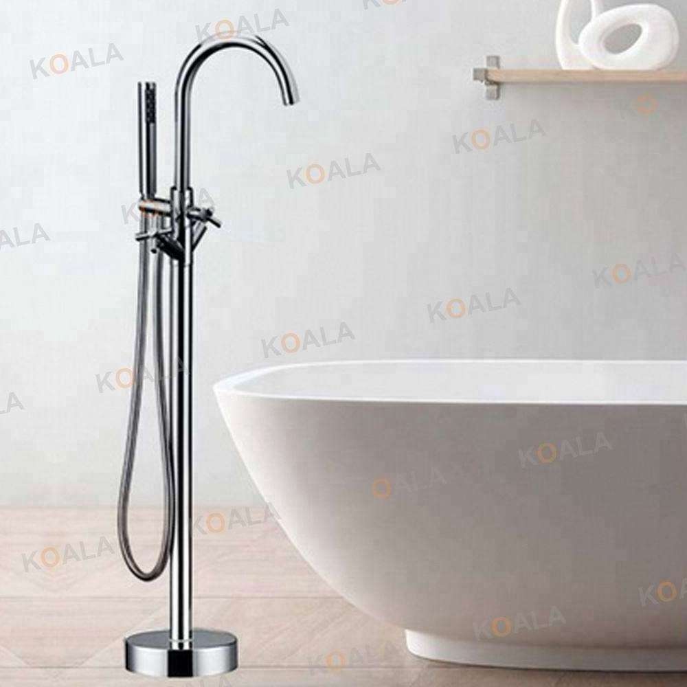 High Quality New Chrome Brass Goose Neck Upc Antique Bathtub Faucet with Hand Held Shower Set