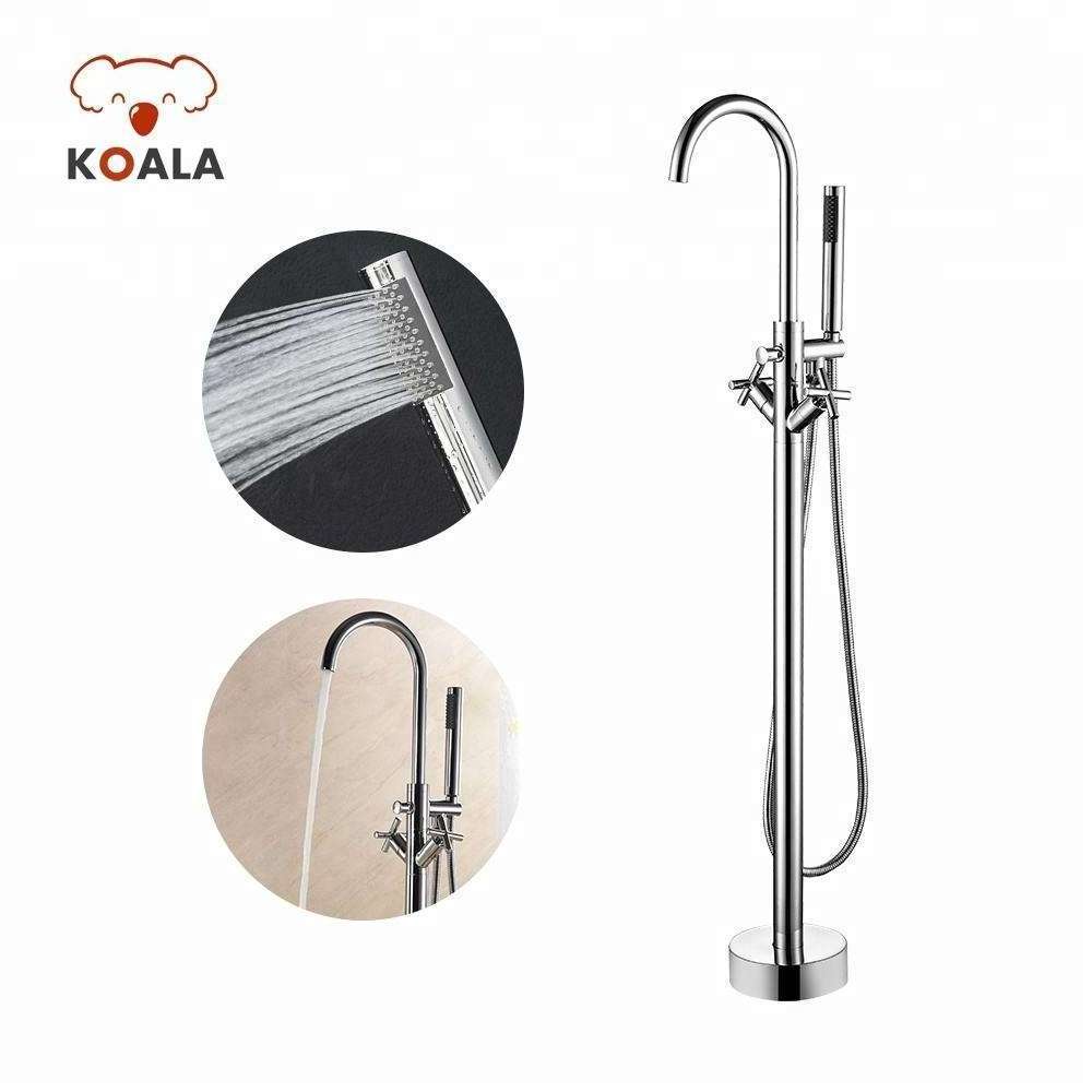 High Quality New Chrome Brass Goose Neck Upc Antique Bathtub Faucet with Hand Held Shower Set