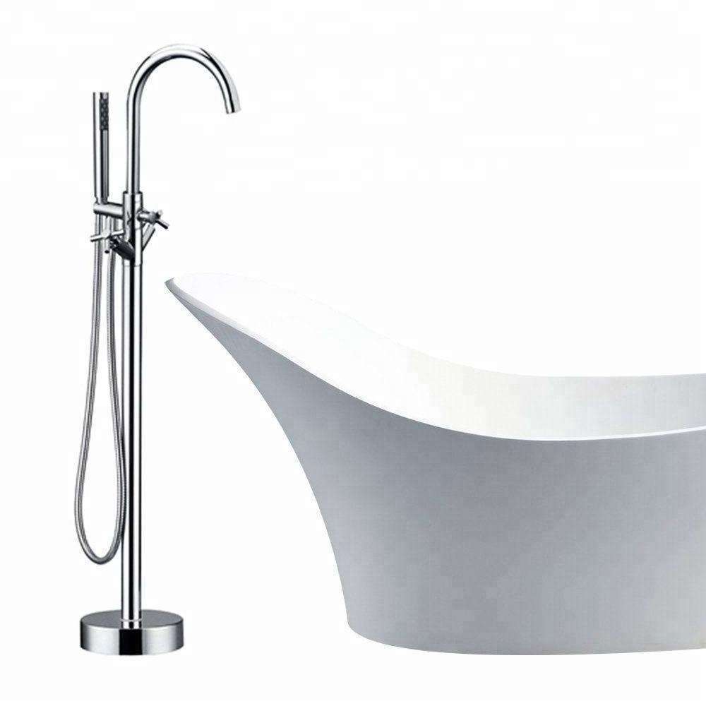 High Quality New Chrome Brass Goose Neck Upc Antique Bathtub Faucet with Hand Held Shower Set