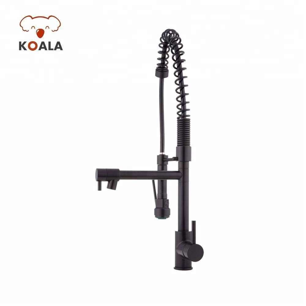 Black Flexible Pre Rinse Spout Copper Vessel Sink Faucet, Rubber Hose Brushed Nickel Upc Kitchen Sink Faucet