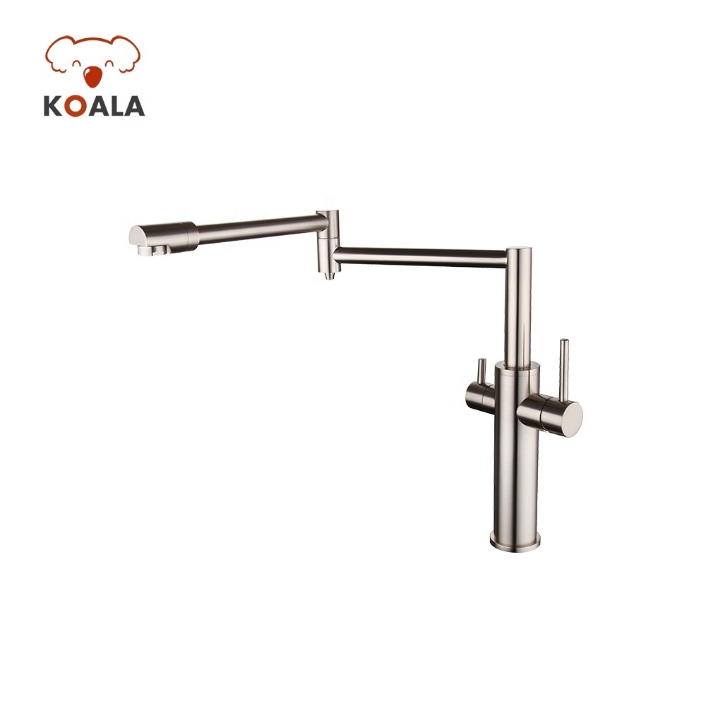 Best Commercial Folding Double Spout 3 Way Cupc Water Filter Mixer Kitchen Tap Faucet