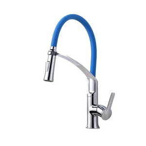 Nsf 61-9 Polished New Flexible Red Hose Pullout Kitchen Faucet