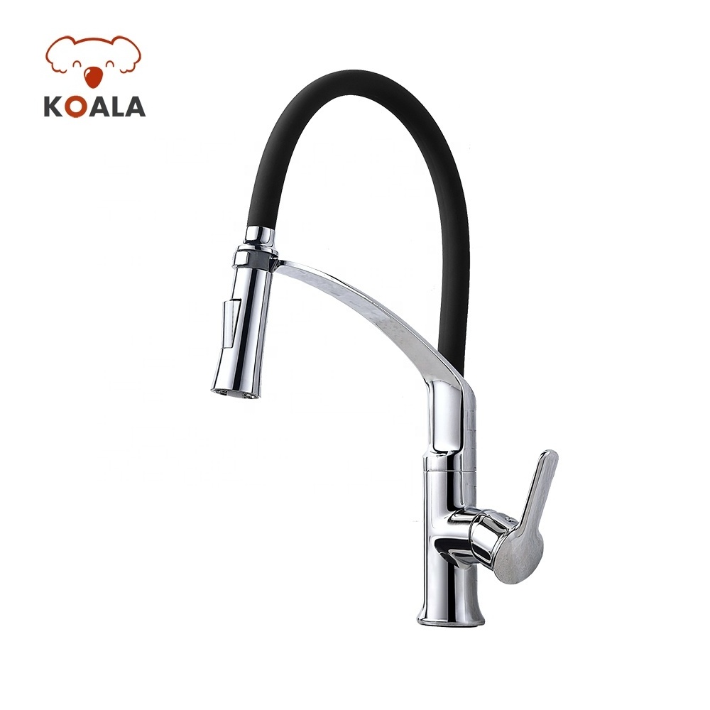 Nsf 61-9 Polished New Flexible Red Hose Pullout Kitchen Faucet