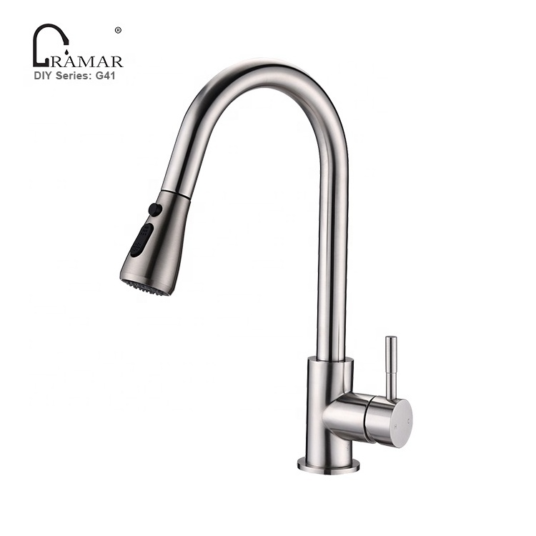 Top Sale Commercial Home Stainless Steel SUS 304 Single Handle Kitchen Sink Faucet