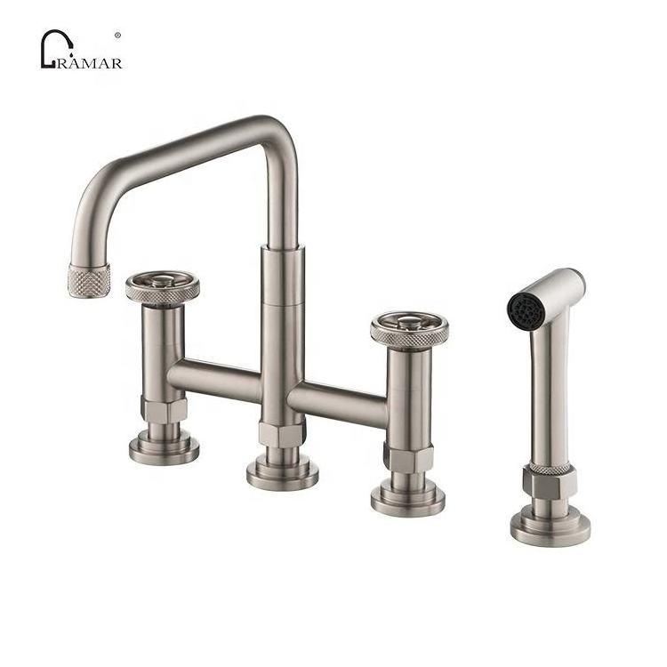 2023 New Best Nano Spot Free Lift-able Spout Kitchen Bridge Sink Faucet with Side Spray